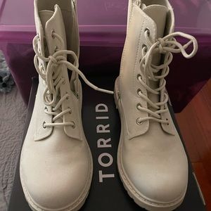 Torrid White Combat Boots